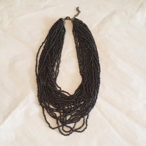 Bohemian Brown Seed Bead Layered Necklace